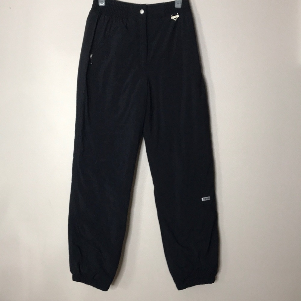 Vintage fera skiwear black warm‎ fall winter polyamide pants size 8